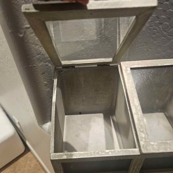 Wood Cubby Organizer Indoor Faux Greenhouse 20.5" x 9" x 7" - Picture 3 of 7